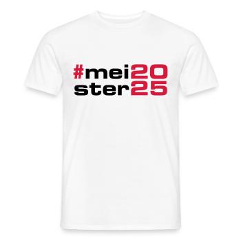 Meister 2025 hashtag - Männer T-Shirt - Weiß - Vorne - AI Model Male 178 dark (178cm)
