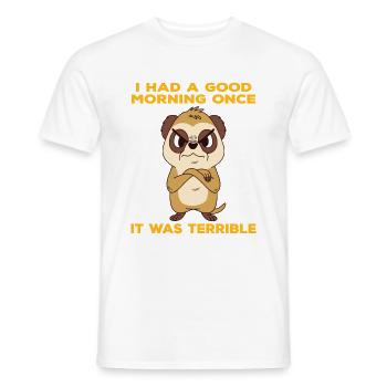 Suricate en colère terriblement bonjour - T-shirt homme - blanc - Devant - AI Model Male 178 dark (178cm)