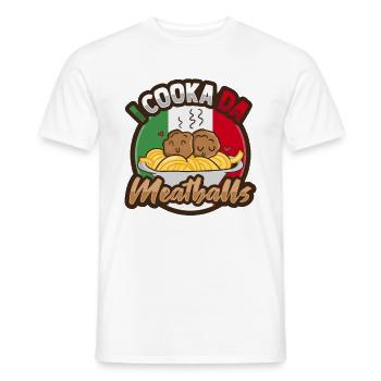 Boulette de viande italienne Cuisine italienne - T-shirt homme - blanc - Devant - AI Model Male 178 dark (178cm)