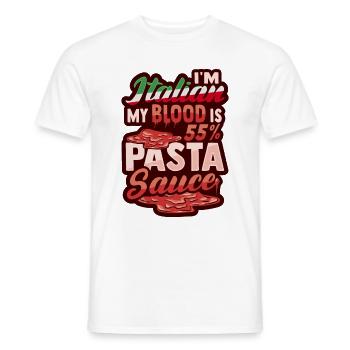 Italian Food Pasta Sauce Italy Lovers - Men's T-Shirt - white - Front - AI Model Male 178 dark (178cm)