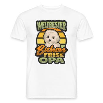 Weltbester Bichon Frise Opa - Männer T-Shirt - Weiß - Vorne - AI Model Male 178 dark (178cm)