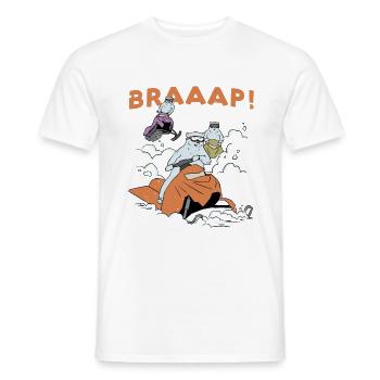 Eisbär reitet Schneemobil Braap Design - Männer T-Shirt - Weiß - Vorne - AI Model Male 178 dark (178cm)