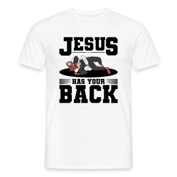 Jésus vous soutient Design pour Gottgläu - T-shirt homme - blanc - Devant - AI Model Male 178 dark (178cm)