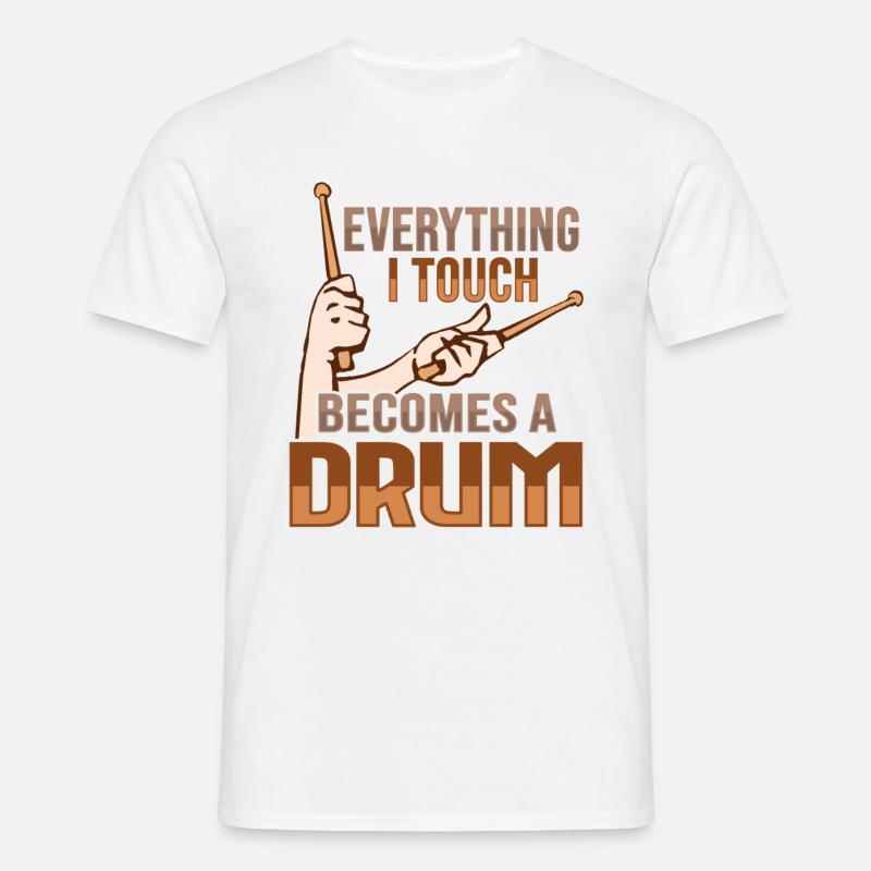 Drum Set Percussion Design - Männer T-Shirt - Weiß