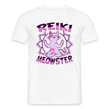 Reiki Energy Cat for a Reiki Healer - Men's T-Shirt - white - Front - AI Model Male 178 dark (178cm)