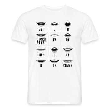 Lecture labiale ASL Gestes de la main Personnes sourdes - T-shirt homme - blanc - Devant - AI Model Male 178 dark (178cm)