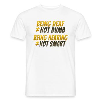 ASL Gestes de la main Sensibilisation à la perte auditive sourde - T-shirt homme - blanc - Devant - AI Model Male 178 dark (178cm)