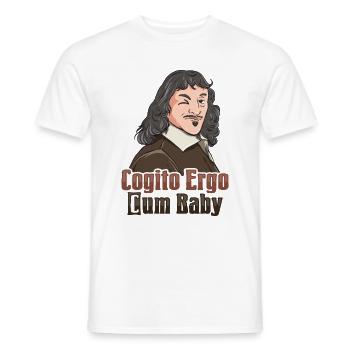 Descartes Cogito Ergo Philosophy - Men's T-Shirt - white - Front - AI Model Male 178 dark (178cm)