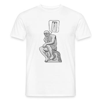 Denker Statue Hose Design für einen Philosophen - Männer T-Shirt - Weiß - Vorne - AI Model Male 178 dark (178cm)