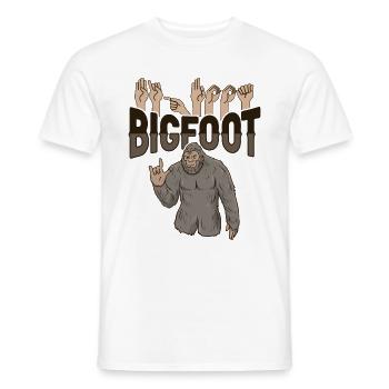 ILY Bigfoot ASL Hand Gesture Deaf Sign Language - Men's T-Shirt - white - Front - AI Model Male 178 dark (178cm)