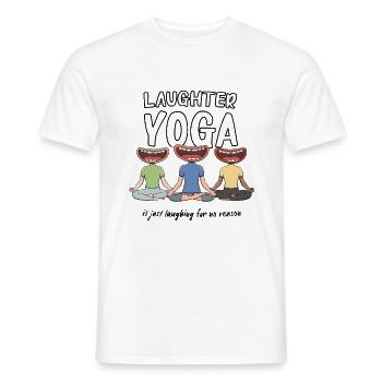 Lachmeditation Design für ein Lachyoga-Training - Männer T-Shirt - Weiß - Vorne - AI Model Male 178 dark (178cm)