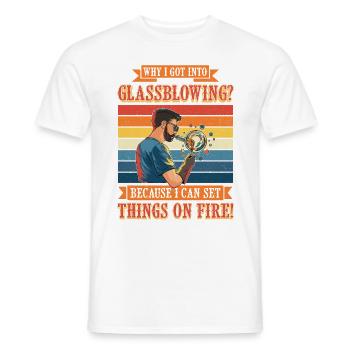 Handblown glass design for a glassblower - Men's T-Shirt - white - Front - AI Model Male 178 dark (178cm)