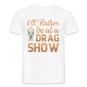 LGBTQ Off-duty Drag Queen Pride - T-shirt homme - blanc - Devant - AI Model Male 178 dark (178cm)