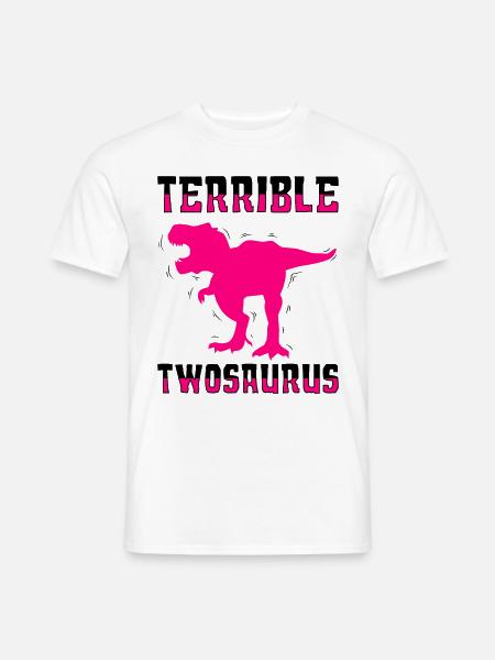 Terrifying Twosaurus - Men's T-Shirt - white