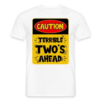 Attention: Deux terribles sur le chemin - T-shirt homme - blanc - Devant - AI Model Male 178 dark (178cm)