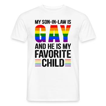 Mein Schwiegersohn ist schwul und ich liebe ihn - Männer T-Shirt - Weiß - Vorne - AI Model Male 178 dark (178cm)