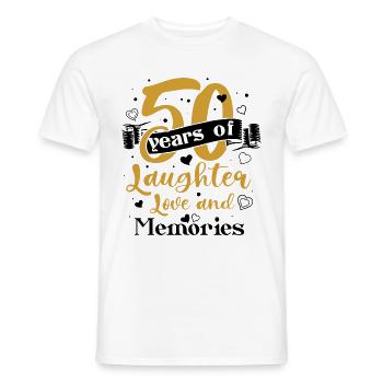 50. Anniversaire de mariage Mari Femme Relation de mariage - T-shirt homme - blanc - Devant - AI Model Male 178 dark (178cm)