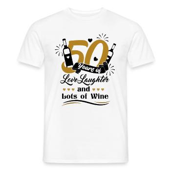 50. Anniversaire de mariage Mari Femme Relation de mariage - T-shirt homme - blanc - Devant - AI Model Male 178 dark (178cm)