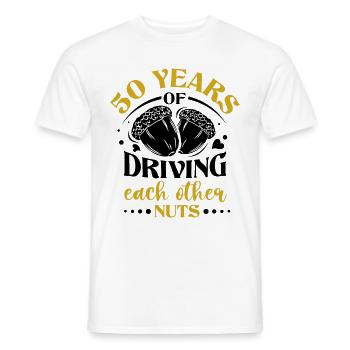 50. Anniversaire de mariage Mari Femme Relation de mariage - T-shirt homme - blanc - Devant - AI Model Male 178 dark (178cm)