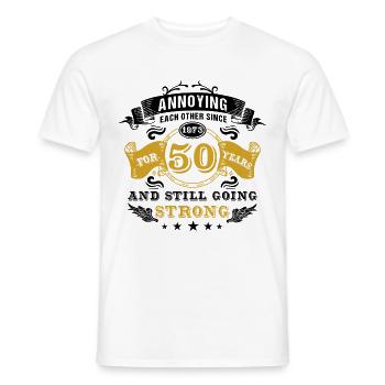 50th Wedding Anniversary Husband Wife Marriage - Men's T-Shirt - white - Front - AI Model Male 178 dark (178cm)