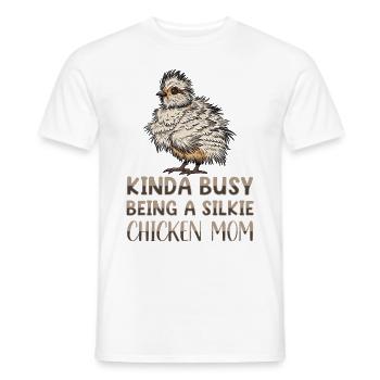Silkie Chicken Mom Poulet chinois en soie - T-shirt homme - blanc - Devant - AI Model Male 178 dark (178cm)