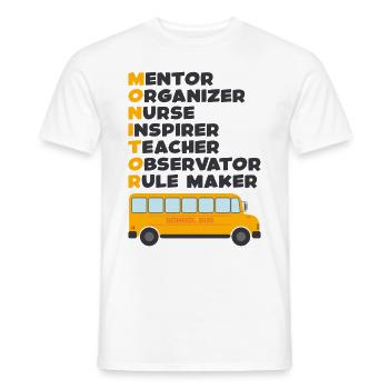 School Bus Monitor Bus Attendant School Transport - Men's T-Shirt - white - Front - AI Model Male 178 dark (178cm)