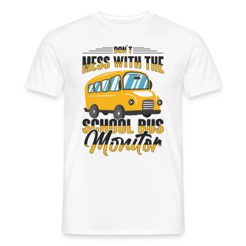 Moniteur d’autobus scolaire Transport scolaire des préposés aux autobus - T-shirt homme - blanc - Devant - AI Model Male 178 dark (178cm)