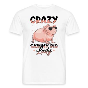 Cochon d’Inde sans poils Cochon maigre - T-shirt homme - blanc - Devant - AI Model Male 178 dark (178cm)