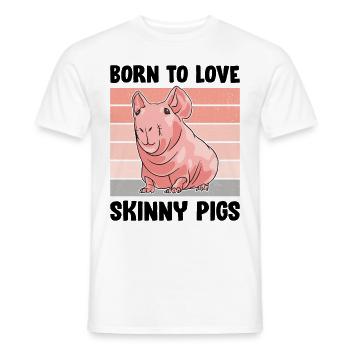 Cochon d’Inde sans poils Cochon maigre - T-shirt homme - blanc - Devant - AI Model Male 178 dark (178cm)