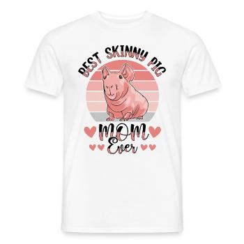hairless guinea pig, skinny pig, - Men's T-Shirt - white - Front - AI Model Male 178 dark (178cm)