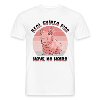 Cochon d’Inde sans poils Cochon maigre - T-shirt homme - blanc - Devant - AI Model Male 178 dark (178cm)