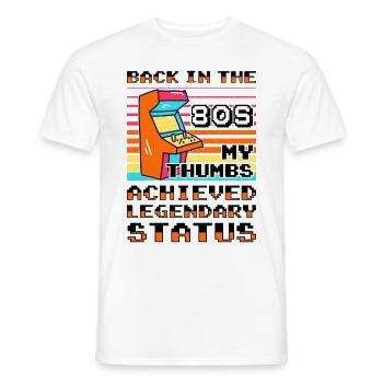 Video Players Retro Gamer Gaming Classic 80s - Men's T-Shirt - white - Front - AI Model Male 178 dark (178cm)