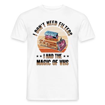Vintage Movie Lover Retro Vhs Kassette 80er 90er - Männer T-Shirt - Weiß - Vorne - AI Model Male 178 dark (178cm)