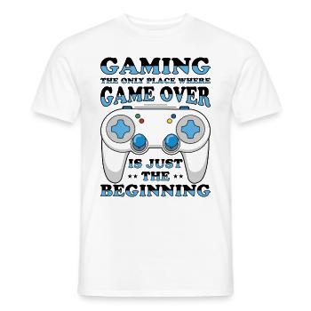 Video Game Player Console Gamer Gaming Joystick - Men's T-Shirt - white - Front - AI Model Male 178 dark (178cm)