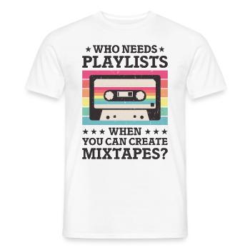 Vintage Music Lover Retro Cassette 80s 90s - T-shirt homme - blanc - Devant - AI Model Male 178 dark (178cm)