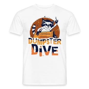 Raccoon lover garbage collecting garbage containers - Men's T-Shirt - white - Front - AI Model Male 178 dark (178cm)