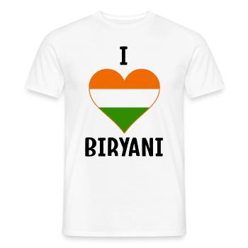 Cuisine indienne, gourmets, amateurs de biryani, - T-shirt homme - blanc - Devant - AI Model Male 178 dark (178cm)
