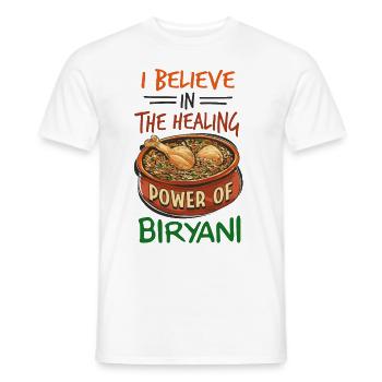 Foodies indiens, Biryani, Amoureux, - T-shirt homme - blanc - Devant - AI Model Male 178 dark (178cm)