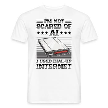 90s Nostalgia Retro 90s Dial Up - Men's T-Shirt - white - Front - AI Model Male 178 dark (178cm)