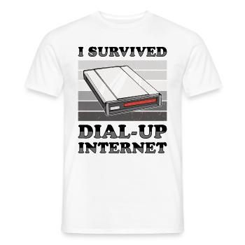 90s Nostalgia Retro 90s Dial Up - Men's T-Shirt - white - Front - AI Model Male 178 dark (178cm)