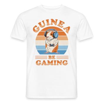 Guinea Pig Video Game Player Console Gamer - Men's T-Shirt - white - Front - AI Model Male 178 dark (178cm)