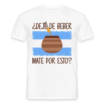 Drapeau de l’Argentine Thé yerba maté argentin - T-shirt homme - blanc - Devant - AI Model Male 178 dark (178cm)