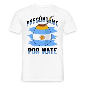 Drapeau de l’Argentine Thé yerba maté argentin - T-shirt homme - blanc - Devant - AI Model Male 178 dark (178cm)