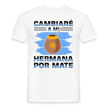 Argentinien-Flagge Argentinischer Yerba Mate Tee - Männer T-Shirt - Weiß - Vorne - AI Model Male 178 dark (178cm)