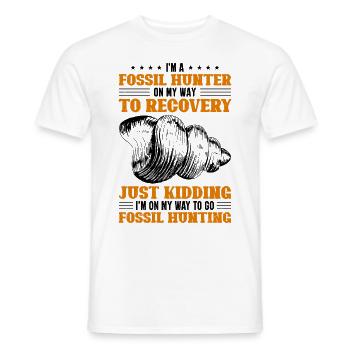 Fossils, paleontologist, fossil collector, - Men's T-Shirt - white - Front - AI Model Male 178 dark (178cm)