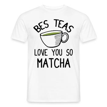Green Tea Lovers Japanese Matcha Latte Drink - Men's T-Shirt - white - Front - AI Model Male 178 dark (178cm)