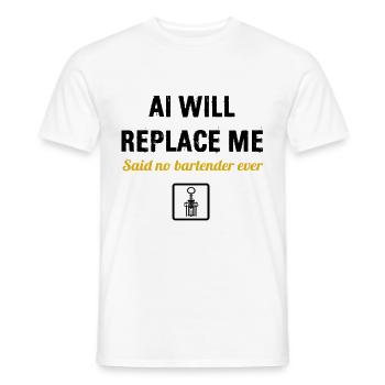 Barman Mixologue Boissons alcoolisées Barman - T-shirt homme - blanc - Devant - AI Model Male 178 dark (178cm)