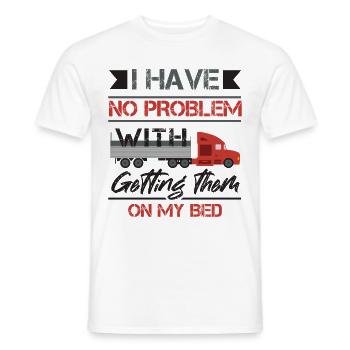 Camion Machine à plateau Véhicule cargo - T-shirt homme - blanc - Devant - AI Model Male 178 dark (178cm)