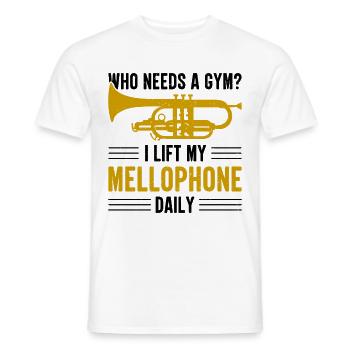 Mellophonist, Musical Instrument Orchestra, - Men's T-Shirt - white - Front - AI Model Male 178 dark (178cm)