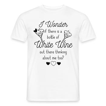 Vin blanc Sauvignon Blanc Vin Buveur de vin - T-shirt homme - blanc - Devant - AI Model Male 178 dark (178cm)